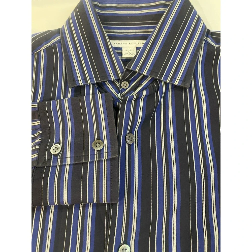 Banana Republic Mens Size‎ Large (16-16.5) Button Down Casual Dress Shirt Blue